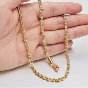 18k Gold 5mm Rope Chain Necklace NWT